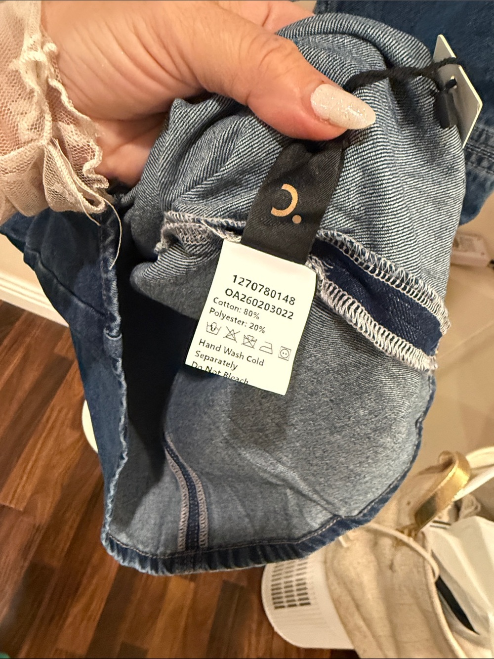 Commense Dark Blue Denim Cutout Mini Dress - Picture 6 of 6